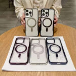 Luxury Electroplated Blade Armor Magnetic Phone Pouch For iPhone 14 Plus Magnetic Mobile Phone Cover for iPhone 12 13 14 15 16